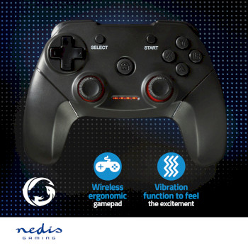 GGPDW110BK Gamepad | draadloos | batterij gevoed | pc | aantal knoppen: 11 | kabellengte: 1.00 m | zwart Product foto