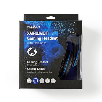 GHST100BK Gaming headset | over-ear | stereo | 2x 3.5 mm | opvouwbare microfoon | 2.20 m | normale verlichting  foto