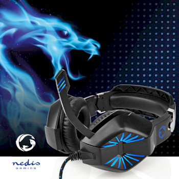 GHST250BK Gaming headset | over-ear | stereo | usb type-a / 2x 3.5 mm | inklapbare microfoon | 2.20 m | led Product foto