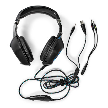 GHST250BK Gaming headset | over-ear | stereo | usb type-a / 2x 3.5 mm | inklapbare microfoon | 2.20 m | led Inhoud verpakking foto