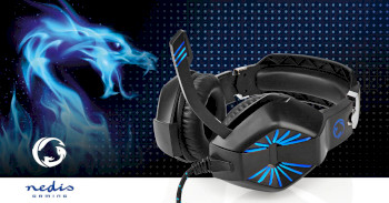 GHST250BK Gaming headset | over-ear | stereo | usb type-a / 2x 3.5 mm | inklapbare microfoon | 2.20 m | led Product foto