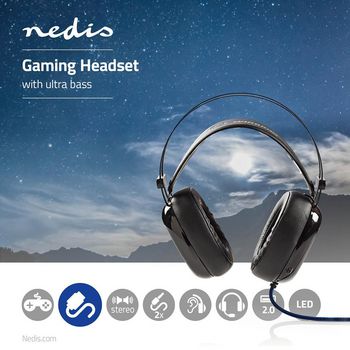 GHST300BK Gaming headset | over-ear | stereo | usb type-a / 2x 3.5 mm | ingebouwde microfoon | 2.20 m | normal Product foto