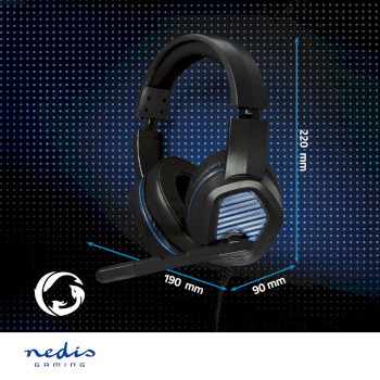 GHST410BK Gaming headset | over-ear | surround | usb type-a | inklapbare microfoon | 2.10 m | led Product foto