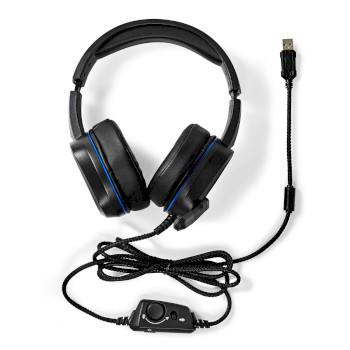 GHST410BK Gaming headset | over-ear | surround | usb type-a | inklapbare microfoon | 2.10 m | led Inhoud verpakking foto