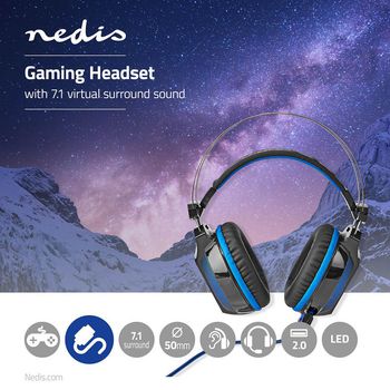 GHST500BK Gaming headset | over-ear | surround | usb type-a | buigbare en inschuifbare microfoon | 2.10 m | no Product foto