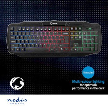 GKBD100BKUS Bedraad gaming toetsenbord | usb 2.0 | membrane toetsen | led | us internationaal | us internationaa Product foto