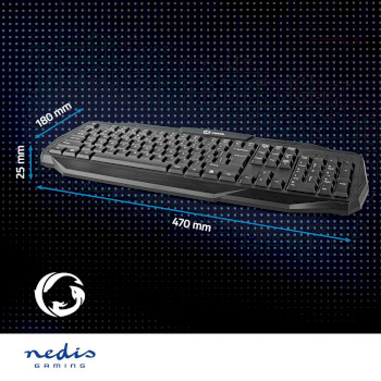 GKBD100BKUS Bedraad gaming toetsenbord | usb 2.0 | membrane toetsen | led | us internationaal | us internationaa Product foto