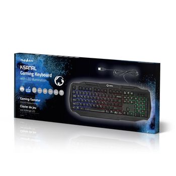 GKBD100BKUS Bedraad gaming toetsenbord | usb 2.0 | membrane toetsen | led | us internationaal | us internationaa Verpakking foto