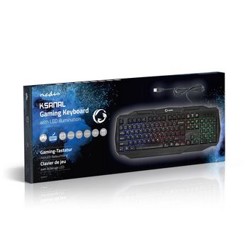 GKBD100BKUS Bedraad gaming toetsenbord | usb 2.0 | membrane toetsen | led | us internationaal | us internationaa Verpakking foto