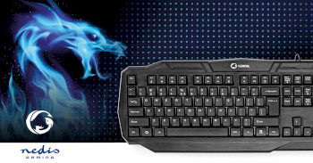 GKBD100BKUS Bedraad gaming toetsenbord | usb 2.0 | membrane toetsen | led | us internationaal | us internationaa Product foto