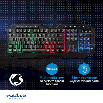 GKBD110BKDE Bedraad gaming toetsenbord | usb type-a | membrane toetsen | led | qwertz | duits | usb gevoed | len Product foto