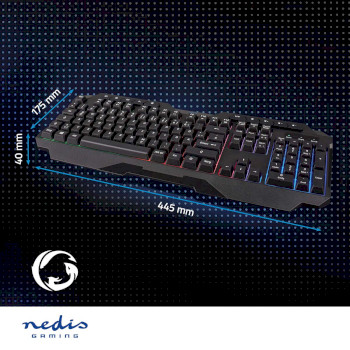 GKBD110BKDE Bedraad gaming toetsenbord | usb type-a | membrane toetsen | led | qwertz | duits | usb gevoed | len Product foto