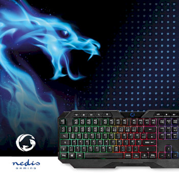 GKBD110BKDE Bedraad gaming toetsenbord | usb type-a | membrane toetsen | led | qwertz | duits | usb gevoed | len Product foto