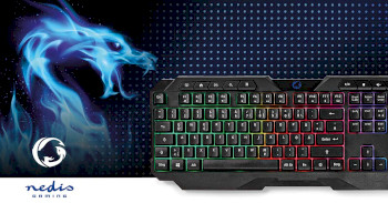 GKBD110BKDE Bedraad gaming toetsenbord | usb type-a | membrane toetsen | led | qwertz | duits | usb gevoed | len Product foto