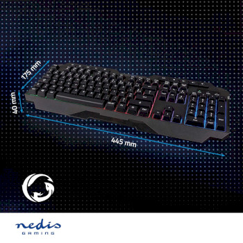 GKBD110BKFR Bedraad gaming toetsenbord | usb type-a | membrane toetsen | led | azerty | frans | usb gevoed | len Product foto