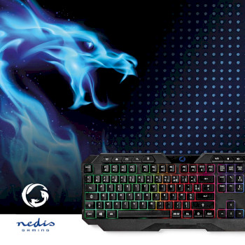 GKBD110BKFR Bedraad gaming toetsenbord | usb type-a | membrane toetsen | led | azerty | frans | usb gevoed | len Product foto