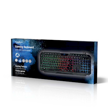 GKBD110BKFR Bedraad gaming toetsenbord | usb type-a | membrane toetsen | led | azerty | frans | usb gevoed | len Verpakking foto