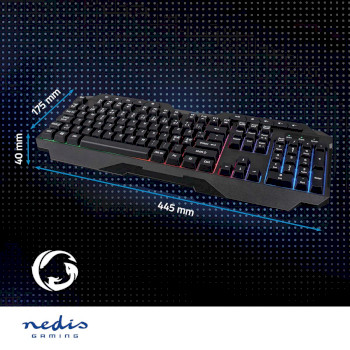 GKBD110BKND Bedraad gaming toetsenbord | usb type-a | membrane toetsen | led | qwerty | scandinavisch | usb gevo Product foto