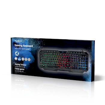 GKBD110BKND Bedraad gaming toetsenbord | usb type-a | membrane toetsen | led | qwerty | scandinavisch | usb gevo Verpakking foto