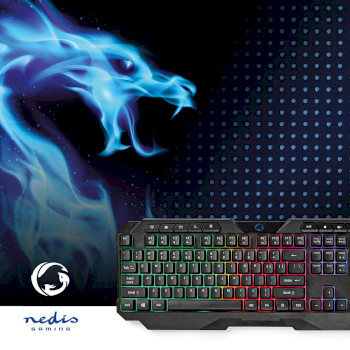 GKBD110BKUS Bedraad gaming toetsenbord | usb type-a | membrane toetsen | led | qwerty | us internationaal | usb  Product foto