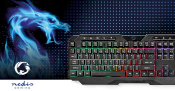 GKBD110BKUS Bedraad gaming toetsenbord | usb type-a | membrane toetsen | led | qwerty | us internationaal | usb  Product foto