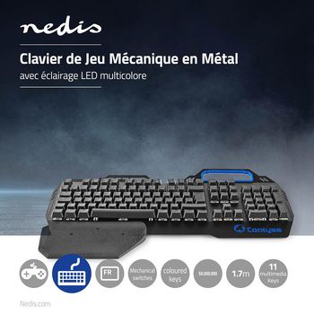 GKBD400BKFR Bedraad gaming toetsenbord | usb | mechanische toetsen | rgb | frans | frans | usb gevoed | lengte s Product foto