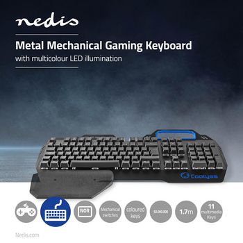 GKBD400BKND Bedraad gaming toetsenbord | usb | mechanische toetsen | rgb | noors | scandinavisch | usb gevoed |  Product foto