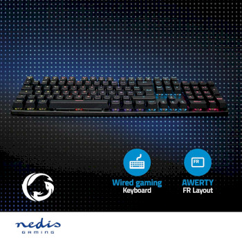 GKBDM110BKFR Bedraad gaming toetsenbord | usb type-a | mechanische toetsen | led | azerty | frans | usb gevoed |  Product foto