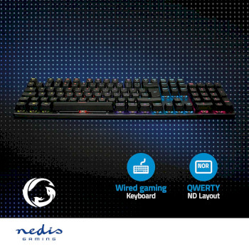 GKBDM110BKND Bedraad gaming toetsenbord | usb type-a | mechanische toetsen | led | qwerty | scandinavisch | usb g Product foto