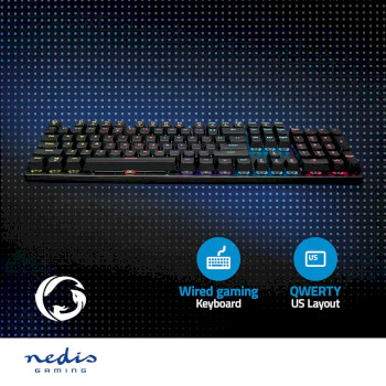 GKBDM110BKUS Bedraad gaming toetsenbord | usb type-a | mechanische toetsen | led | qwerty | us internationaal | u Product foto