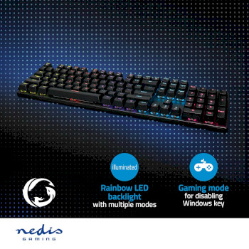 GKBDM110BKUS Bedraad gaming toetsenbord | usb type-a | mechanische toetsen | led | qwerty | us internationaal | u Product foto