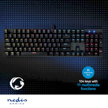 GKBDM110BKUS Bedraad gaming toetsenbord | usb type-a | mechanische toetsen | led | qwerty | us internationaal | u Product foto