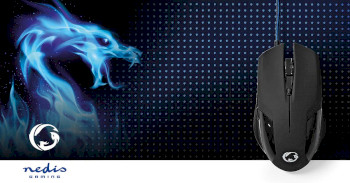 GMWD110BK Gaming muis | bedraad | 1200 / 2400 / 4800 / 7200 dpi | instelbare dpi | aantal knoppen: 6 | program Product foto