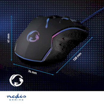 GMWD210BK Gaming muis | bedraad | 1200 / 1800 / 2400 / 3600 dpi | instelbare dpi | aantal knoppen: 6 | program Product foto