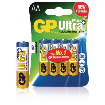 GP-ALK-AA-01 Alkaline batterij aa 1.5 v ultra+ 4-blister Verpakking foto
