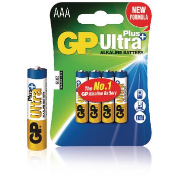 GP-ALK-AAA-01 Alkaline batterij aaa 1.5 v ultra+ 4-blister Verpakking foto
