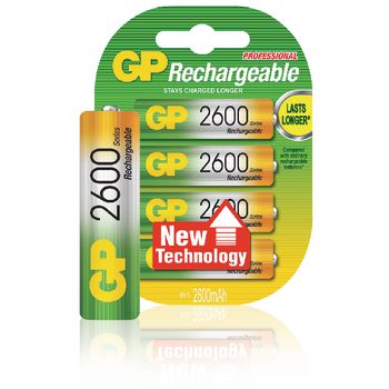 GP-NIMH-AA-01 Oplaadbare nimh batterij aa 1.2 v 2600 mah 4-blister Verpakking foto