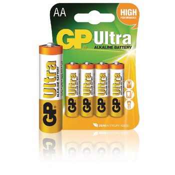 GPB1014 Alkaline batterij aa 1.5 v ultra 4-blister Verpakking foto