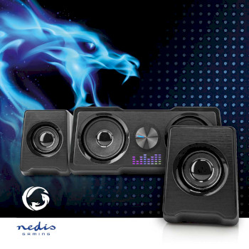 GSPR21022BK Gaming speaker | speaker-kanalen: 2.2 | usb gevoed | 3,5 mm male | 48 w | led | volumebediening Product foto