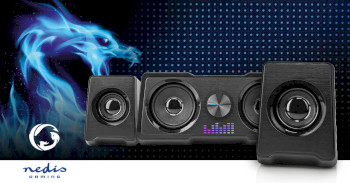 GSPR21022BK Gaming speaker | speaker-kanalen: 2.2 | usb gevoed | 3,5 mm male | 48 w | led | volumebediening Product foto