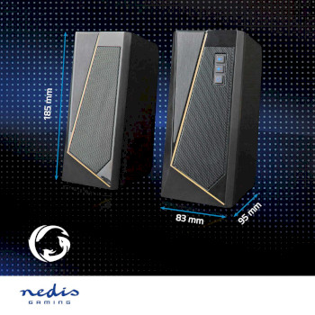 GSPR31020BK Gaming speaker | speaker-kanalen: 2.0 | usb gevoed | 3,5 mm male | 18 w | led | volumebediening Product foto