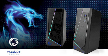 GSPR31020BK Gaming speaker | speaker-kanalen: 2.0 | usb gevoed | 3,5 mm male | 18 w | led | volumebediening Product foto