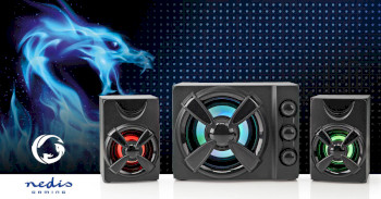 GSPR31021BK Gaming speaker | speaker-kanalen: 2.1 | usb gevoed | 3,5 mm male | 33 w | led | volumebediening Product foto