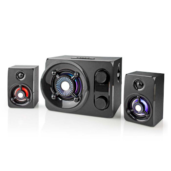 GSPR41021BK Gaming speaker | speaker-kanalen: 2.1 | netvoeding | 3,5 mm male | 75 w | led | volumebediening Product foto