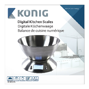 HC-KS32N Keukenweegschaal zilver lcd Verpakking foto