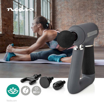 HCMSG300 Sportmassagepistool | batterij gevoed | n/a | oplaadbaar | 6 massage modes | usb kabel | grijs Product foto