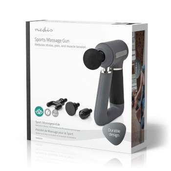 HCMSG300 Sportmassagepistool | batterij gevoed | n/a | oplaadbaar | 6 massage modes | usb kabel | grijs Verpakking foto