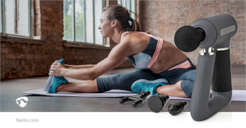 HCMSG300 Sportmassagepistool | batterij gevoed | n/a | oplaadbaar | 6 massage modes | usb kabel | grijs Product foto