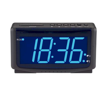 HE-CLOCK-65 Zendergestuurde wekker digitaal zwart