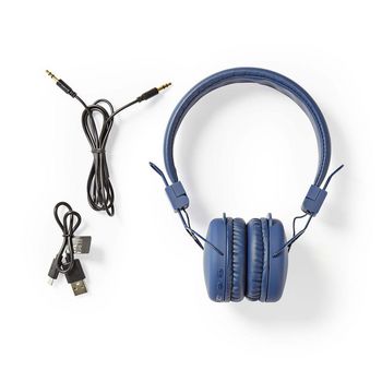HPBT1100BU Draadloze hoofdtelefoon | bluetooth® | on-ear | opvouwbaar | ingebouwde microfoon | blauw Inhoud verpakking foto